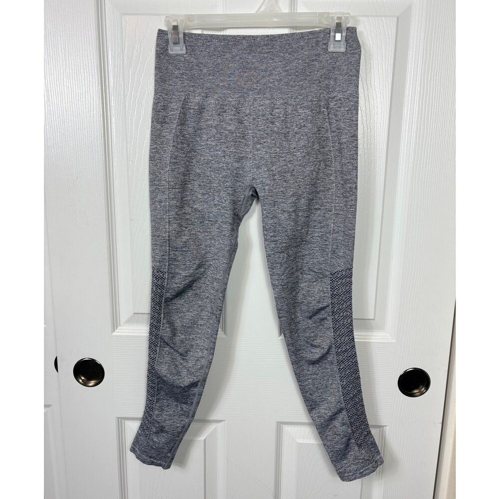 Fabletics Women's Gray Seamless High Waisted Mesh Cutout Compression Leggings M